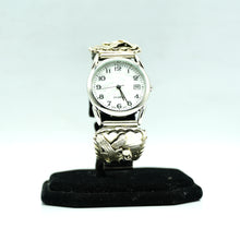 Load image into Gallery viewer, Navajo Sterling Kokopelli Silver Watch with Mother of Pearl Face – HandcraftedSterling Silver