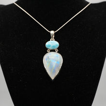 Load image into Gallery viewer, Larimar and Moonstone Pendant in 925 Silver