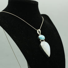 Load image into Gallery viewer, Larimar and Moonstone Pendant in 925 Silver