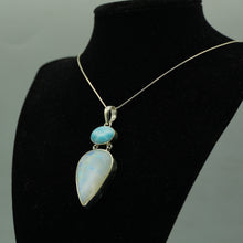 Load image into Gallery viewer, Larimar and Moonstone Pendant in 925 Silver