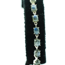 Load image into Gallery viewer, Labradorite Silver Bracelet set with cabochon-cut gemstones in Prong Settings