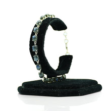 Load image into Gallery viewer, Labradorite Silver Bracelet set with cabochon-cut gemstones in Prong Settings