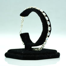 Load image into Gallery viewer, Moonstone Silver Bracelet set with cabochon-cut gemstones in Prong Settings