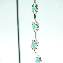 Load image into Gallery viewer, Zuni Sterling Silver Linked Turquoise Dangle Earrings