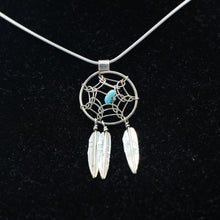 Load image into Gallery viewer, Zuni Dreamcatcher Pendant in Sterling Silver
