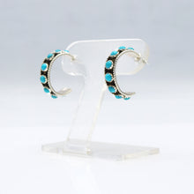 Load image into Gallery viewer, Navajo Sterling Silver Earrings with Turquoise Cluster