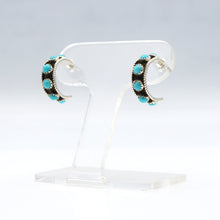 Load image into Gallery viewer, Navajo Sterling Silver Earrings with Turquoise Cluster