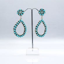 Load image into Gallery viewer, Zuni Turquoise Earrings Sterling Silver