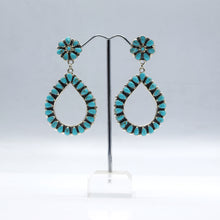 Load image into Gallery viewer, Zuni Turquoise Earrings Sterling Silver