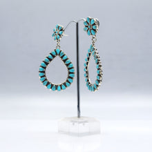 Load image into Gallery viewer, Zuni Turquoise Earrings Sterling Silver
