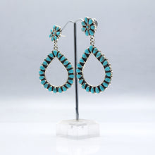 Load image into Gallery viewer, Zuni Turquoise Earrings Sterling Silver