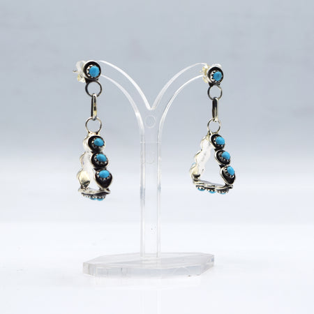 Zuni Earrings with Turquoise – Sterling Silver