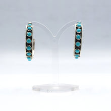 Load image into Gallery viewer, Navajo Sterling Silver Earrings with Turquoise Cluster