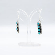 Load image into Gallery viewer, Navajo Turquoise Earrings Sterling Silver