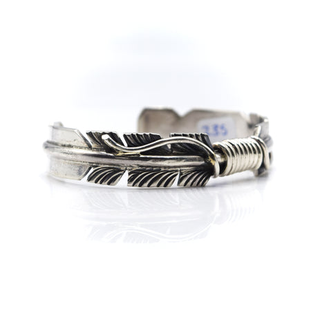 Navajo 925 Silver Feather Bracelet