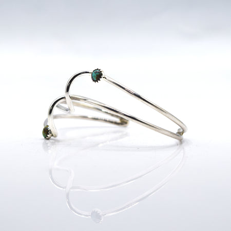 Navajo 925 Silver Multi Stone Turquoise Feather Bracelet