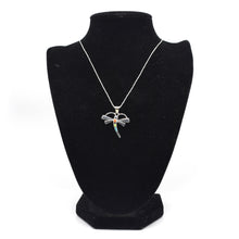 Load image into Gallery viewer, Zuni Dragonfly Pendant – Sterling Silver with Channeled Inlay