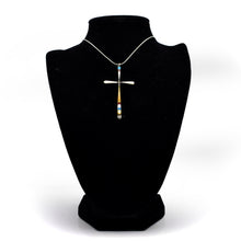 Load image into Gallery viewer, Zuni Cross Pendant – Mother of Pearl, Turquoise & Coral in Sterling Silver