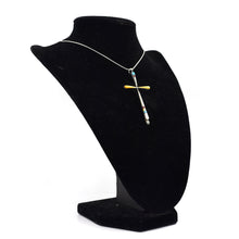 Load image into Gallery viewer, Zuni Cross Pendant – Mother of Pearl, Turquoise & Coral in Sterling Silver