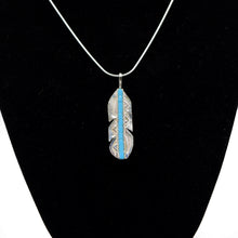 Load image into Gallery viewer, Zuni Feather Pendant – Sterling Silver with Turquoise