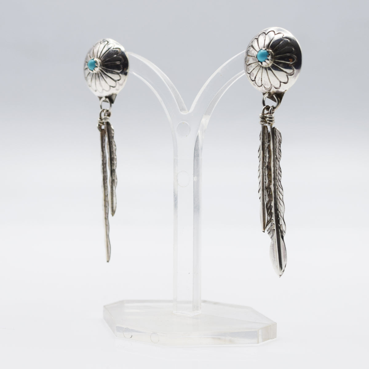 Southwestern-Style Sterling Silver Feather Earrings, designed top by BJP.