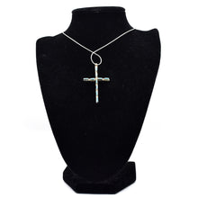 Load image into Gallery viewer, Two-Sided Zuni Cross Pendant – Sterling Silver with Turquoise and Coral