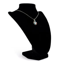 Load image into Gallery viewer, Zuni Channel Inlay Pendant – Sterling Silver with Turquoise, Coral, Mother of Pearl & Onyx