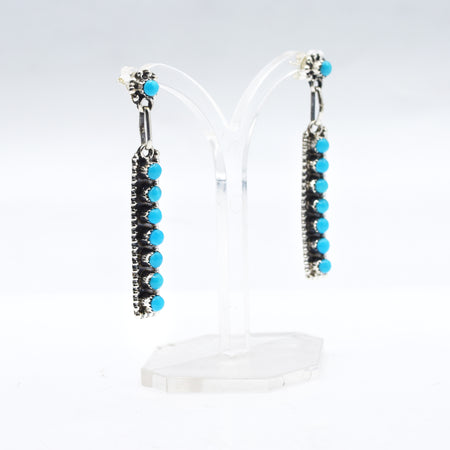 Zuni Turquoise multi stone earrings in 925 Silver