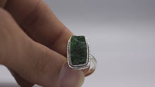 Load and play video in Gallery viewer, Green Garnet Ring 925 Silver