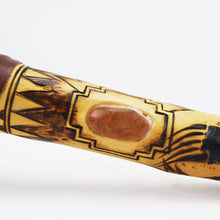 Load image into Gallery viewer, Navajo Stone Axe in Leather and Pyrographed Wood