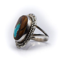 Load image into Gallery viewer, Navajo, 925 Silver Overlay and Boulder Turquoise Ring
