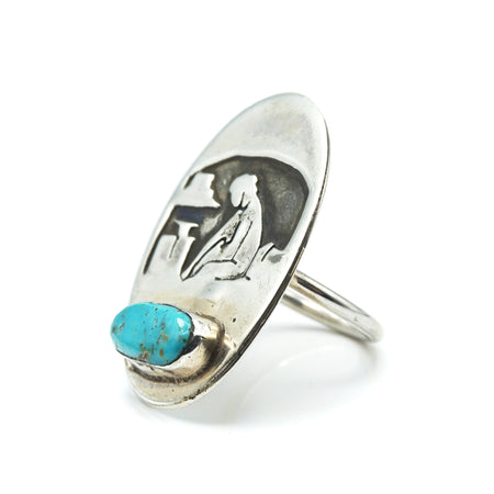 Navajo, Native Woman Turquoise Ring