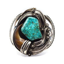 Load image into Gallery viewer, Navajo 925 Silver Overlay Vintage Bear Claw Bracelet