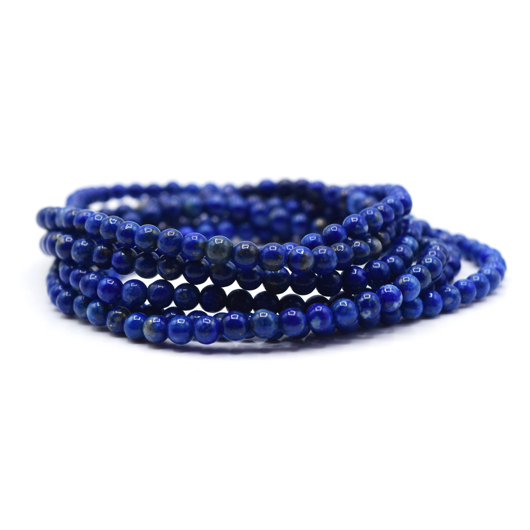 Lapis Lazuli 4mm Beaded Bracelet
