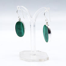 Load image into Gallery viewer, Malachite Earrings in 925 Silver
