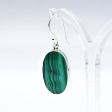 Load image into Gallery viewer, Malachite Earrings in 925 Silver
