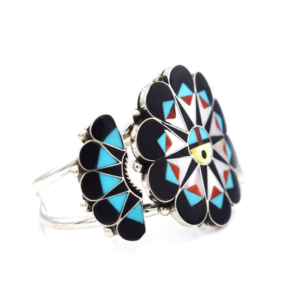Zuni, Channel Inlay Sunface Bracelet