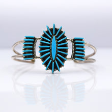 Load image into Gallery viewer, Zuni 925 Silver Needlepoint Turquoise Bracelet
