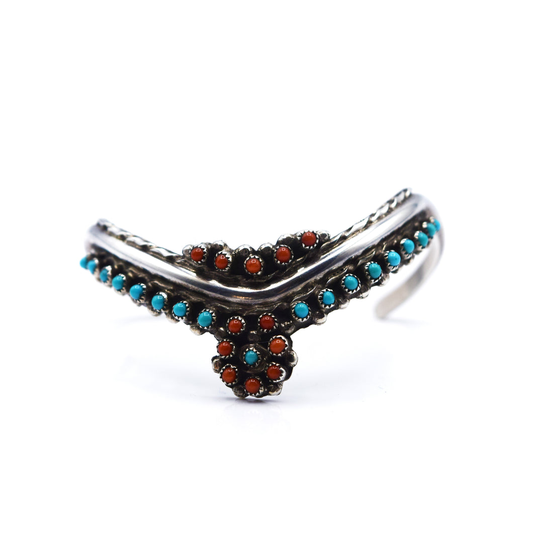 Zuni Turquoise and Coral Bracelet