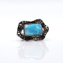 Load image into Gallery viewer, Navajo Larimar Overlay 925 Silver Ring