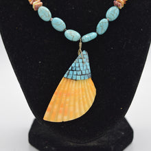 Load image into Gallery viewer, Navajo Turquoise and Shell Jewellery Set ( Necklace and Earrings)