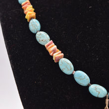 Load image into Gallery viewer, Navajo Turquoise and Shell Jewellery Set ( Necklace and Earrings)