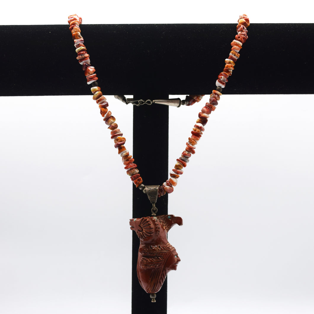 Zuni Carved Red Jasper Necklace
