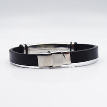 Load image into Gallery viewer, Stainless Steel and Leather Amber Bracelet