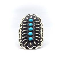 Load image into Gallery viewer, Navajo Turquoise Multistone Ring in sterling Silver
