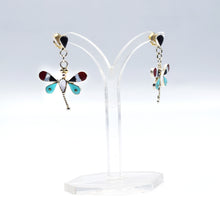 Load image into Gallery viewer, Zuni Dragonfly earrings in sterling Silver
