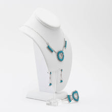 Load image into Gallery viewer, Zuni 925 Silver and Turquoise Needlepoint Jewellery Set
