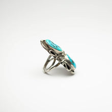 Load image into Gallery viewer, Navajo 925 Silver Overlay Vintage Turquoise Silver Ring
