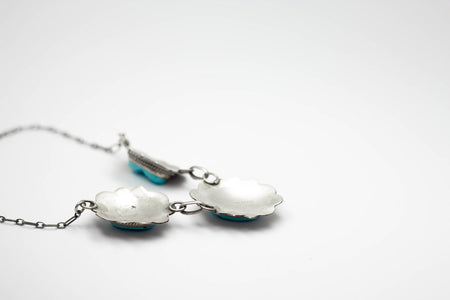 Navajo 925 Silver Overlay Vintage Turquoise Necklace