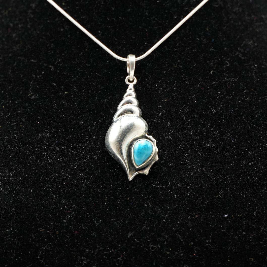 Larimar Shell Pendant